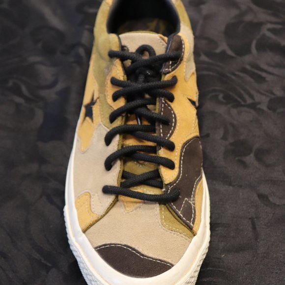 Converse One-Star Men's Size 10 Olive Tan Brown Sneakers Camouflage Suede Shoes - Picture 2 of 9